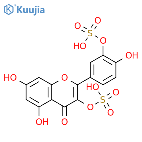 4H-1-Benzopyran-4-one,5,7-dihydroxy-2-[4-hydroxy-3-(sulfooxy)phenyl]-3-(sulfooxy)- structure