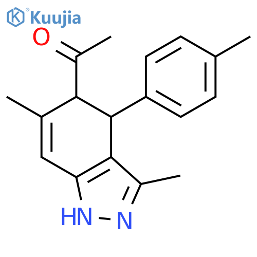 Ethanone, 1-[4,5-dihydro-3,6-dimethyl-4-(4-methylphenyl)-1H-indazol-5-yl]- structure