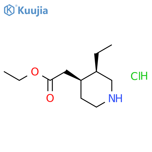 4-PIPERIDINEACETIC ACID, 3-ETHYL-, ETHYL ESTER, HYDROCHLORIDE, (3R-CIS)- structure