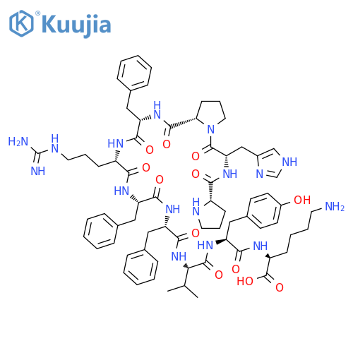 L-Lysine, N2-[N-[N-[N-[N-[N2-[N-[1-(N-L-prolyl-L-histidyl)-L-prolyl]-L-phenylalanyl]-L- arginyl]-L-phenylalanyl]-L-phenylalanyl]-L-valyl]-L-tyrosyl]- structure