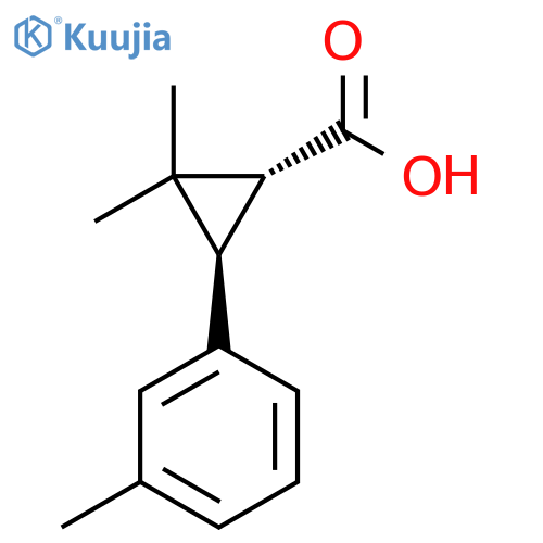 rac-(1R,3R)-2,2-dimethyl-3-(3-methylphenyl)cyclopropane-1-carboxylic acid structure