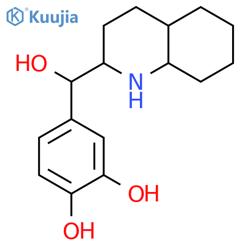 1,2-BENZENEDIOL, 4-[(DECAHYDRO-2-QUINOLINYL)HYDROXYMETHYL]- structure