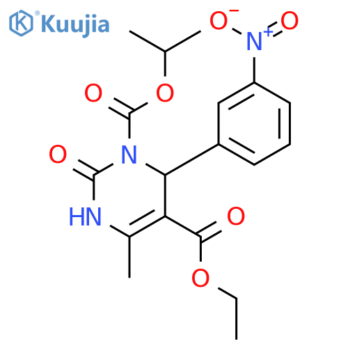 1,5(2H)-Pyrimidinedicarboxylic acid, 3,6-dihydro-4-methyl-6-(3-nitrophenyl)-2-oxo-, 5-ethyl 1-(1-methylethyl) ester structure