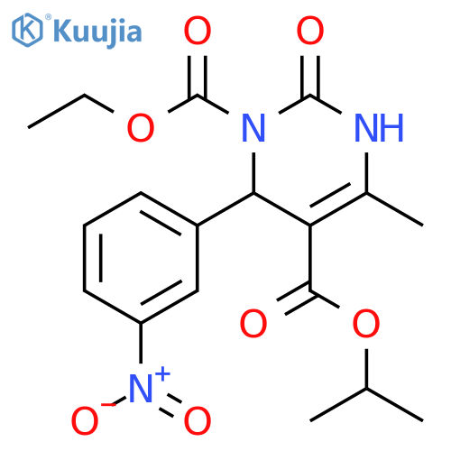 1,5(2H)-Pyrimidinedicarboxylic acid,3,6-dihydro-4-methyl-6-(3-nitrophenyl)-2-oxo-, 1-ethyl 5-(1-methylethyl)ester structure