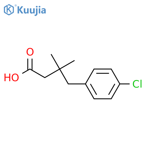 4-(4-chlorophenyl)-3,3-dimethylbutanoic acid structure