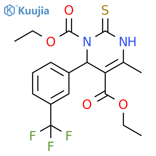 1,5(2H)-Pyrimidinedicarboxylic acid,3,6-dihydro-4-methyl-2-thioxo-6-[3-(trifluoromethyl)phenyl]-, diethyl ester structure