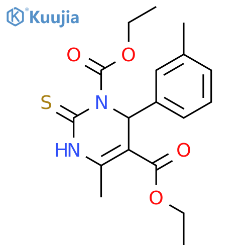 1,5(2H)-Pyrimidinedicarboxylic acid, 3,6-dihydro-4-methyl-6-(3-methylphenyl)-2-thioxo-, diethyl ester structure