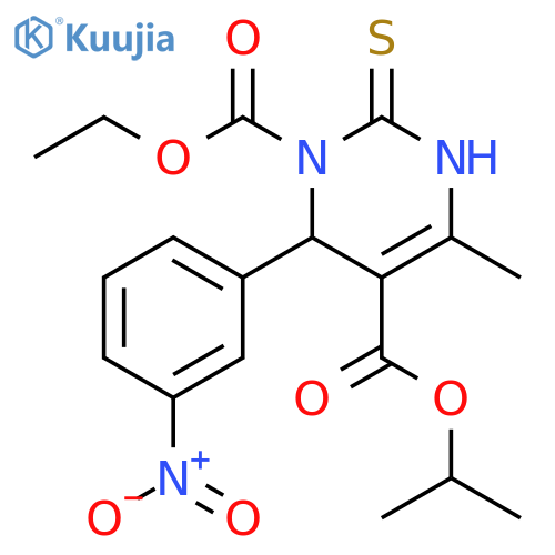 1,5(2H)-Pyrimidinedicarboxylic acid,3,6-dihydro-4-methyl-6-(3-nitrophenyl)-2-thioxo-, 1-ethyl5-(1-methylethyl) ester structure