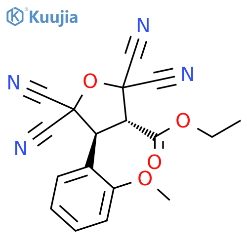 3-Furancarboxylic acid,2,2,5,5-tetracyanotetrahydro-4-(2-methoxyphenyl)-, ethyl ester, trans- structure
