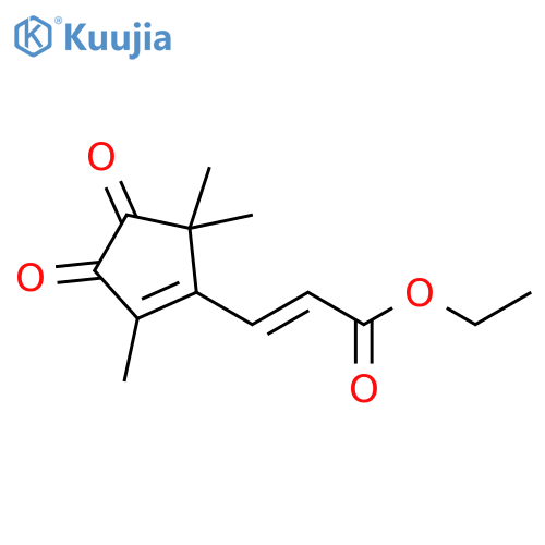 2-Propenoic acid, 3-(2,5,5-trimethyl-3,4-dioxo-1-cyclopenten-1-yl)-,ethyl ester, (E)- structure