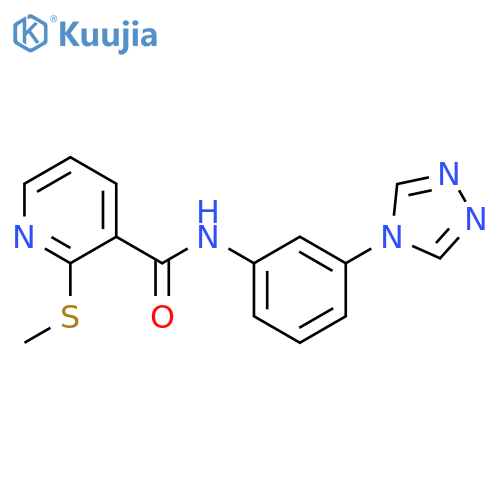 2-(methylsulfanyl)-N-[3-(4H-1,2,4-triazol-4-yl)phenyl]pyridine-3-carboxamide structure