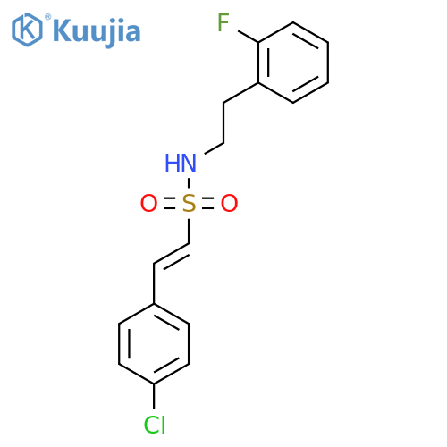 2-(4-chlorophenyl)-N-[2-(2-fluorophenyl)ethyl]ethene-1-sulfonamide structure