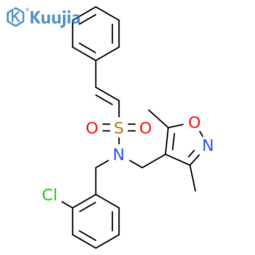 (E)-N-[(2-chlorophenyl)methyl]-N-[(3,5-dimethyl-1,2-oxazol-4-yl)methyl]-2-phenylethenesulfonamide structure