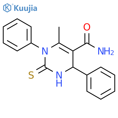5-Pyrimidinecarboxamide,1,2,3,4-tetrahydro-6-methyl-1,4-diphenyl-2-thioxo- structure
