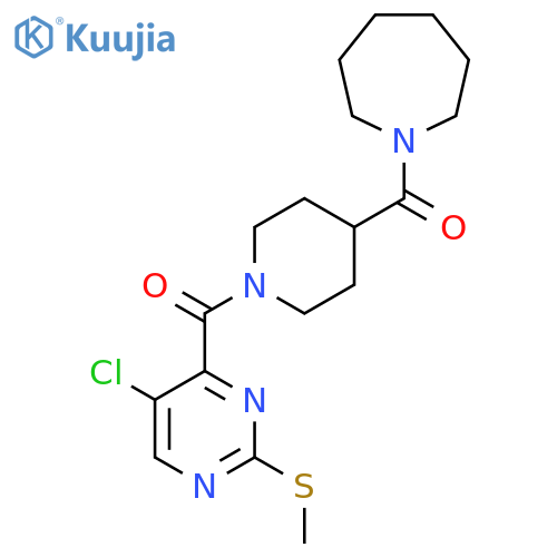 1-{1-[5-Chloro-2-(methylsulfanyl)pyrimidine-4-carbonyl]piperidine-4-carbonyl}azepane structure