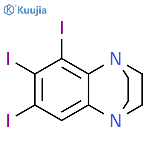 1,4-Ethanoquinoxaline, 2,3-dihydro-5,6,7-triiodo- structure