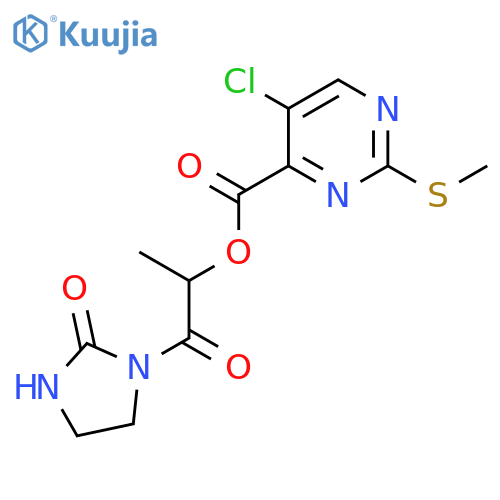 1-Oxo-1-(2-oxoimidazolidin-1-yl)propan-2-yl 5-chloro-2-(methylsulfanyl)pyrimidine-4-carboxylate structure