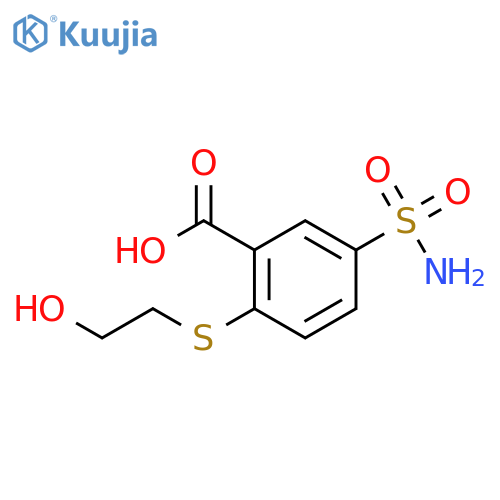 Benzoic acid, 5-(aminosulfonyl)-2-[(2-hydroxyethyl)thio]- structure