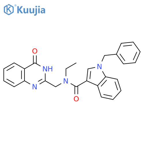 1-benzyl-N-ethyl-N-(4-oxo-3,4-dihydroquinazolin-2-yl)methyl-1H-indole-3-carboxamide structure