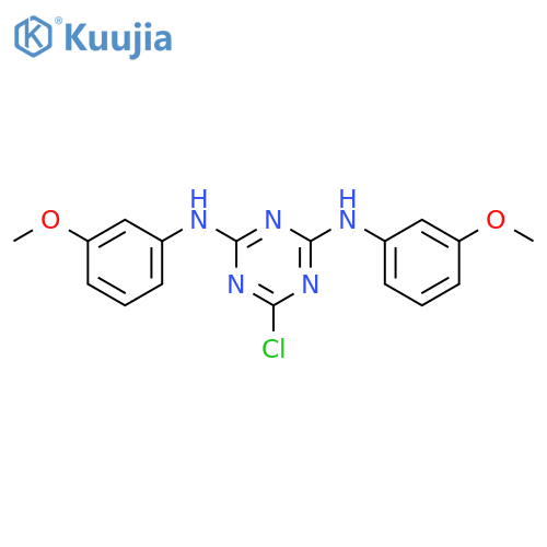 6-chloro-N,N'-bis(3-methoxyphenyl)-1,3,5-triazine-2,4-diamine structure