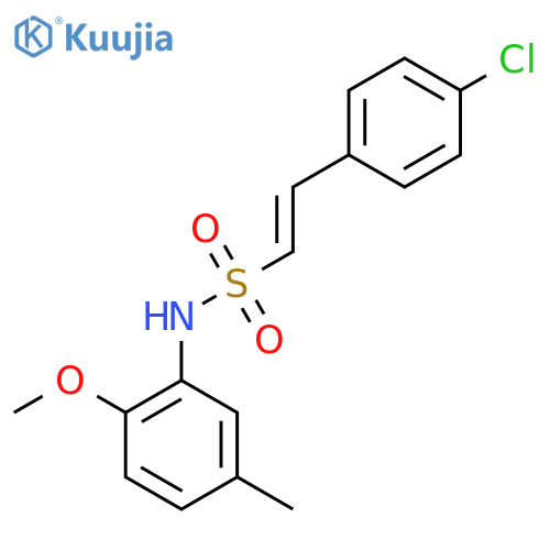 (E)-2-(4-chlorophenyl)-N-(2-methoxy-5-methylphenyl)ethenesulfonamide structure