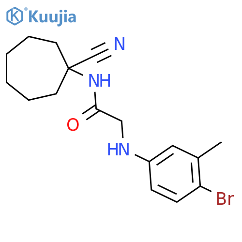 2-[(4-bromo-3-methylphenyl)amino]-N-(1-cyanocycloheptyl)acetamide structure