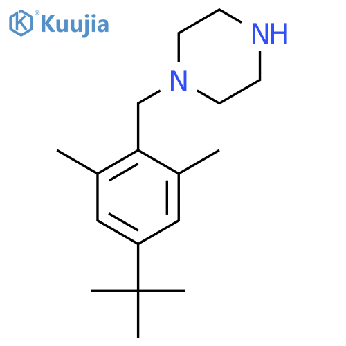 1-[(4-Tert-butyl-2,6-dimethylphenyl)methyl]piperazine structure