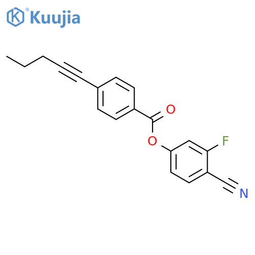 Benzoic acid, 4-(1-pentynyl)-, 4-cyano-3-fluorophenyl ester structure