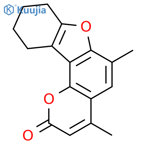 2H-Benzofuro[2,3-h]-1-benzopyran-2-one,8,9,10,11-tetrahydro-4,6-dimethyl- structure