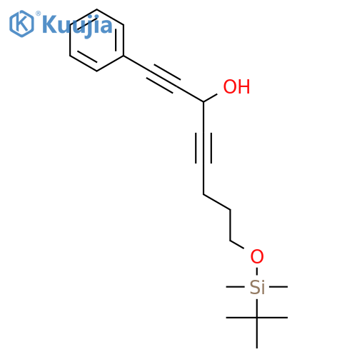 1,4-Octadiyn-3-ol, 8-[[(1,1-dimethylethyl)dimethylsilyl]oxy]-1-phenyl- structure