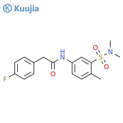 N-3-(dimethylsulfamoyl)-4-methylphenyl-2-(4-fluorophenyl)acetamide structure
