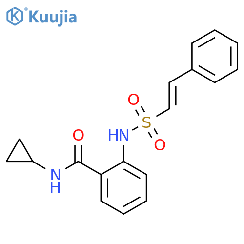 N-cyclopropyl-2-[[(E)-2-phenylethenyl]sulfonylamino]benzamide structure