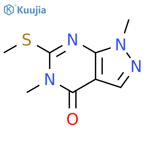 4H-Pyrazolo[3,4-d]pyrimidin-4-one, 1,5-dihydro-1,5-dimethyl-6-(methylthio)- structure