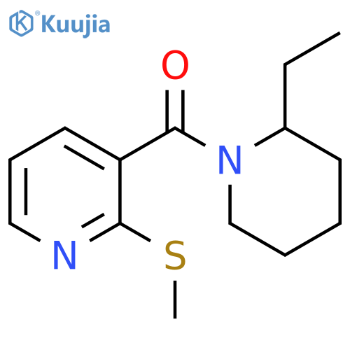 (2-Ethyl-1-piperidinyl)[2-(methylthio)-3-pyridinyl]methanone structure
