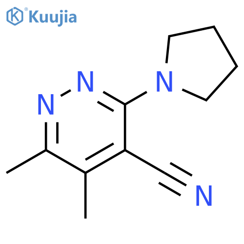 5,6-dimethyl-3-(pyrrolidin-1-yl)pyridazine-4-carbonitrile structure