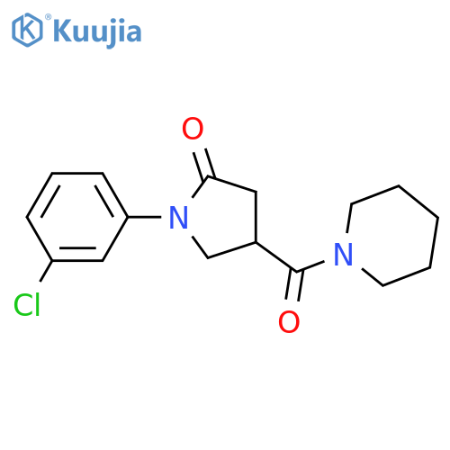 1-(3-chlorophenyl)-4-(piperidin-1-ylcarbonyl)pyrrolidin-2-one structure