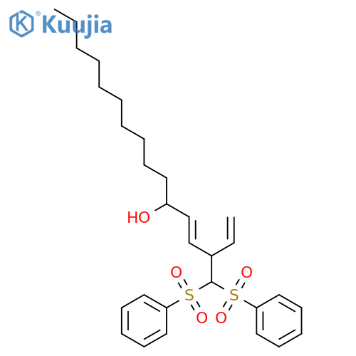 1,4-Hexadecadien-6-ol, 3-[bis(phenylsulfonyl)methyl]- structure
