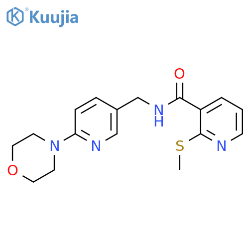 2-(methylsulfanyl)-N-{[6-(morpholin-4-yl)pyridin-3-yl]methyl}pyridine-3-carboxamide structure