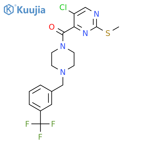 5-Chloro-2-(methylsulfanyl)-4-(4-{[3-(trifluoromethyl)phenyl]methyl}piperazine-1-carbonyl)pyrimidine structure