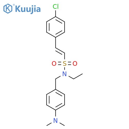 2-(4-chlorophenyl)-N-{[4-(dimethylamino)phenyl]methyl}-N-ethylethene-1-sulfonamide structure