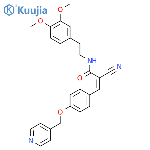 2-cyano-N-[2-(3,4-dimethoxyphenyl)ethyl]-3-{4-[(pyridin-4-yl)methoxy]phenyl}prop-2-enamide structure