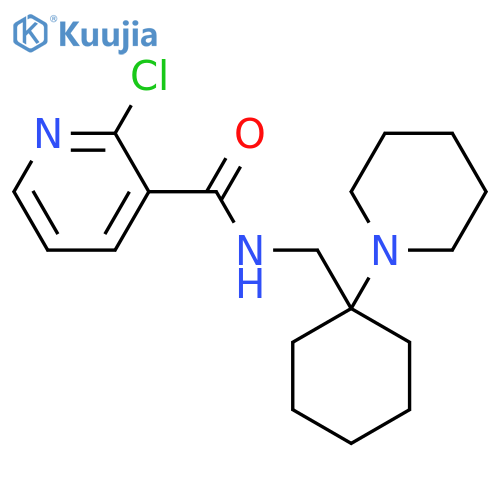 2-chloro-N-{[1-(piperidin-1-yl)cyclohexyl]methyl}pyridine-3-carboxamide structure