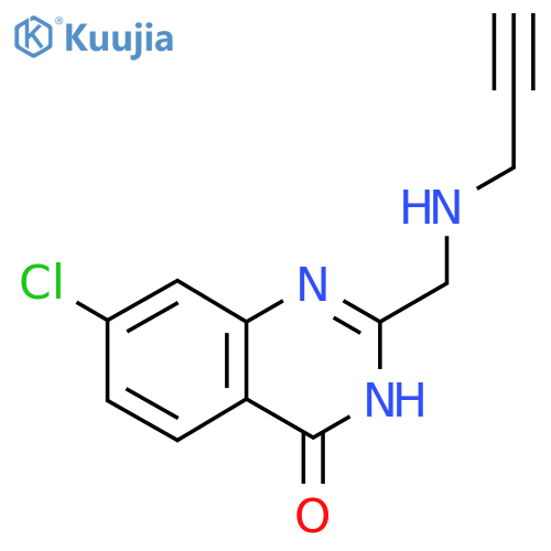 7-chloro-2-{(prop-2-yn-1-yl)aminomethyl}-3,4-dihydroquinazolin-4-one structure