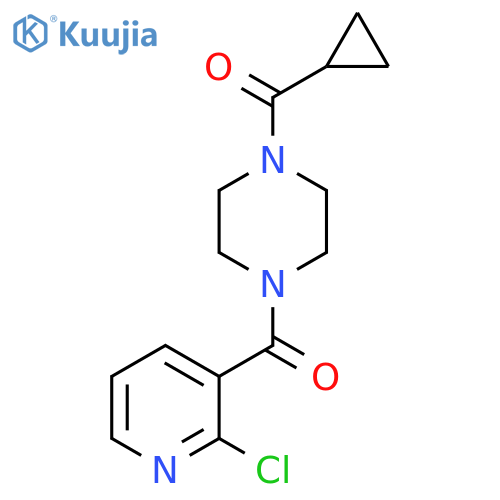 1-(2-chloropyridine-3-carbonyl)-4-cyclopropanecarbonylpiperazine structure