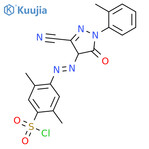 Benzenesulfonyl chloride, 4-[[3-cyano-4,5-dihydro-1-(2-methylphenyl)-5-oxo-1H-pyrazol-4-yl]azo]- 2,5-dimethyl- structure