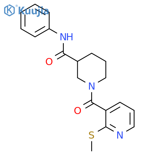 1-[2-(methylsulfanyl)pyridine-3-carbonyl]-N-phenylpiperidine-3-carboxamide structure