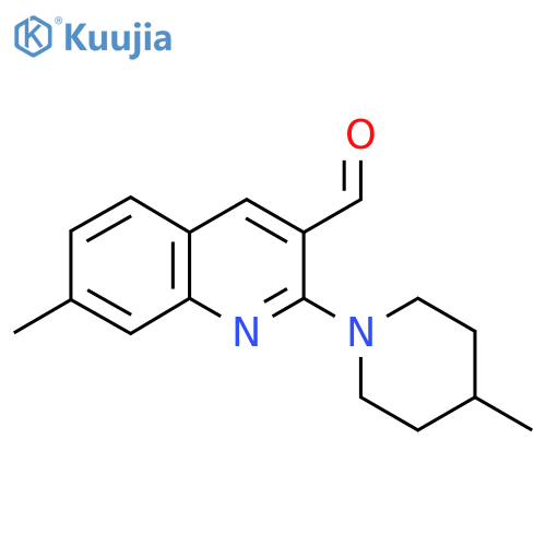 7-methyl-2-(4-methylpiperidin-1-yl)quinoline-3-carbaldehyde structure