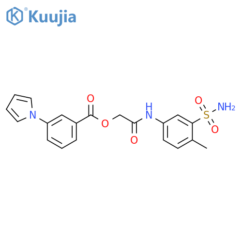 (4-methyl-3-sulfamoylphenyl)carbamoylmethyl 3-(1H-pyrrol-1-yl)benzoate structure