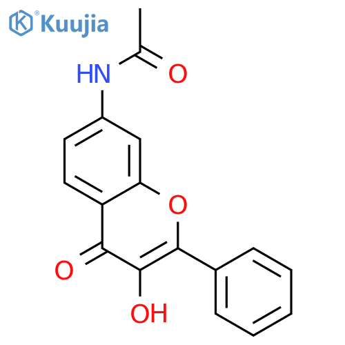 Acetamide, N-(3-hydroxy-4-oxo-2-phenyl-4H-1-benzopyran-7-yl)- structure