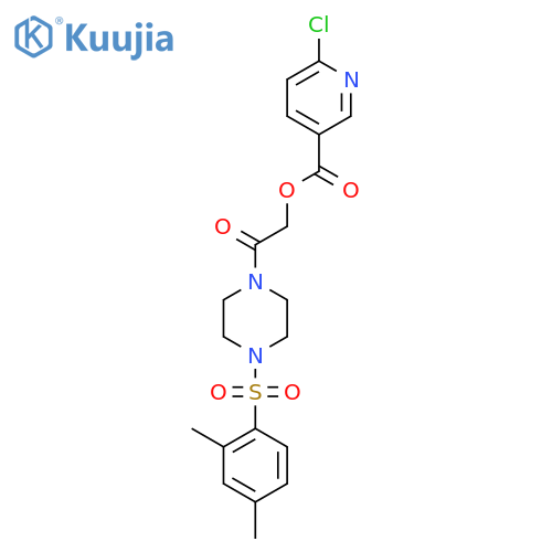2-[4-(2,4-Dimethylbenzenesulfonyl)piperazin-1-yl]-2-oxoethyl 6-chloropyridine-3-carboxylate structure